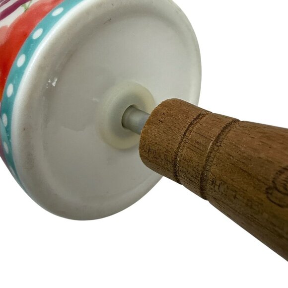 The Pioneer Woman Rolling Pin Floral Ceramic Wood Handles Breezy Blossoms - Picture 10 of 11